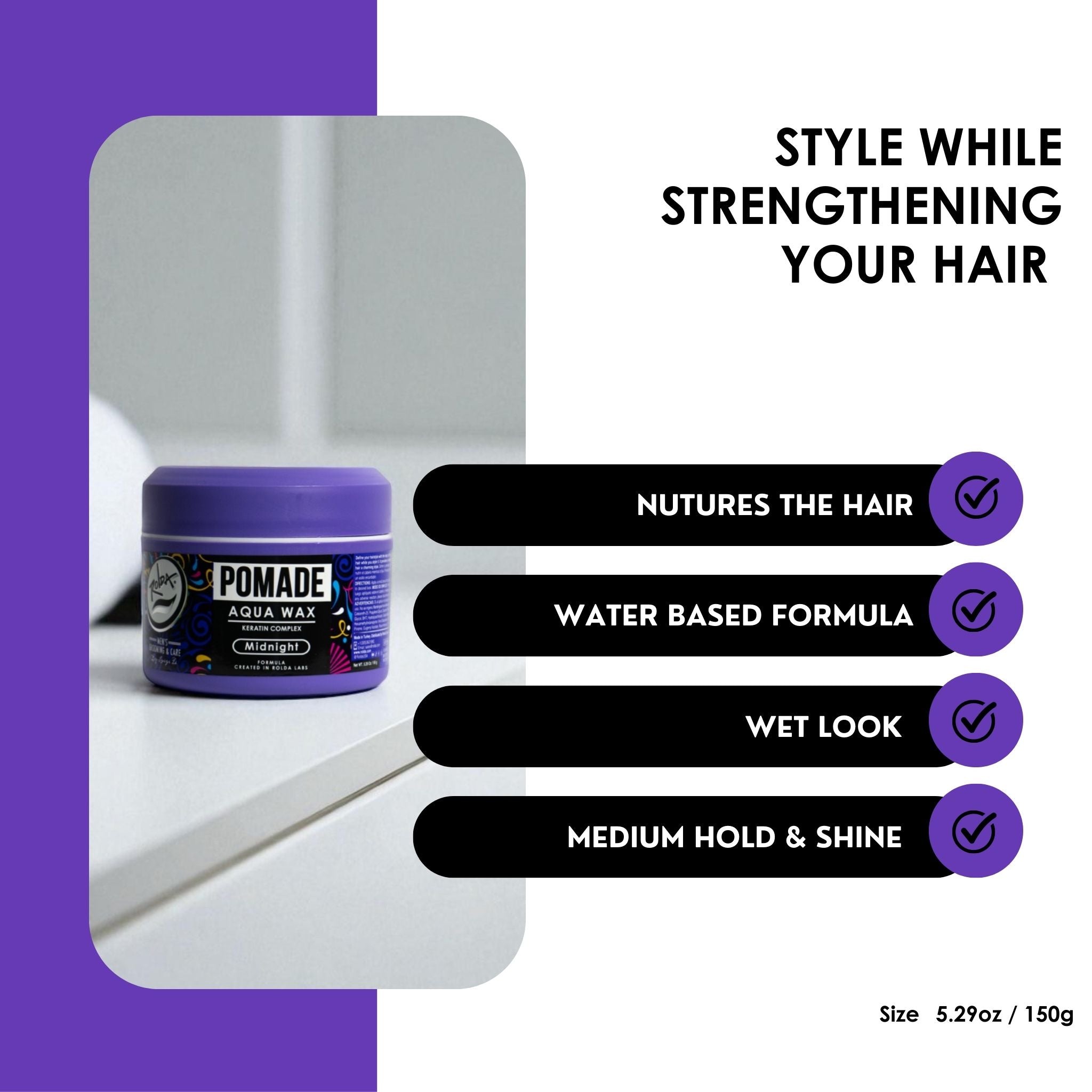 Buy the Midnight Hair Pomade – Rolda Cosmetics - Mens Grooming & Care