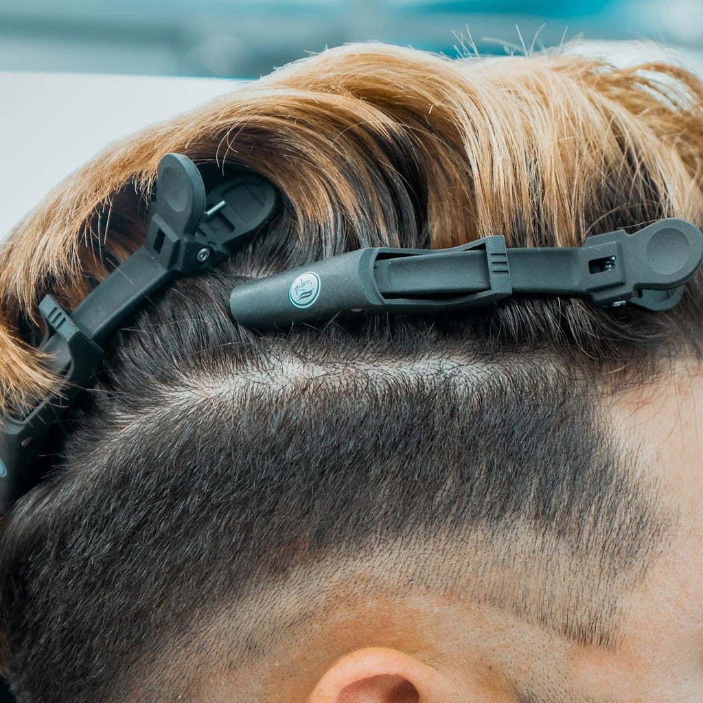 Alligator Hair Clips Barber Tools | 6-pack, Carbon-fiber Clips, High Strength, Heat Resistant in use